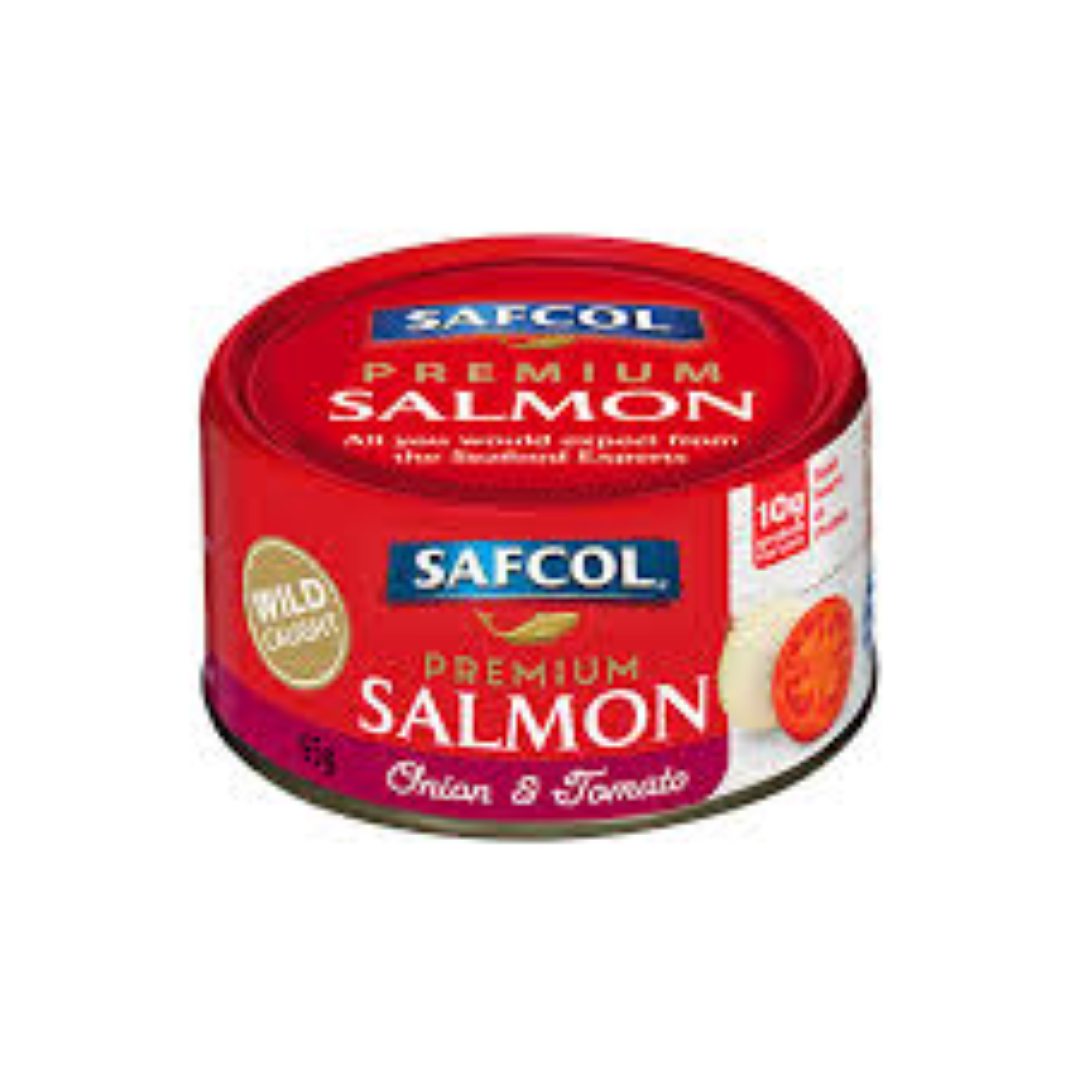 SAFCOL SALMON IN ONION & TOMATO 95G